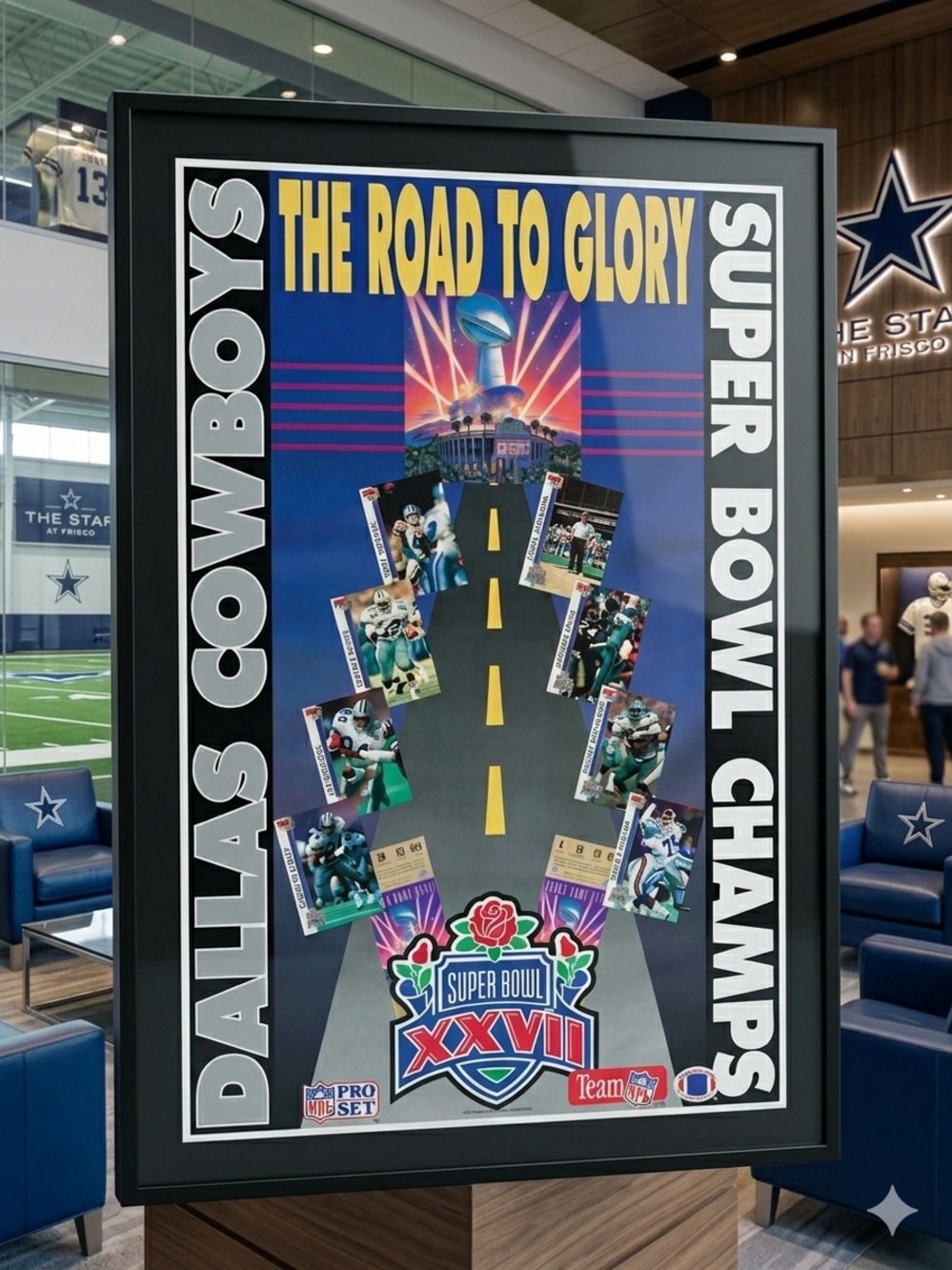 Dallas Cowboys 'The Road to Glory' Super Bowl Poster - Blue